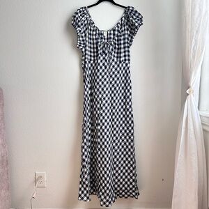 Gap x DOEN Linen Gingham Midi Dress